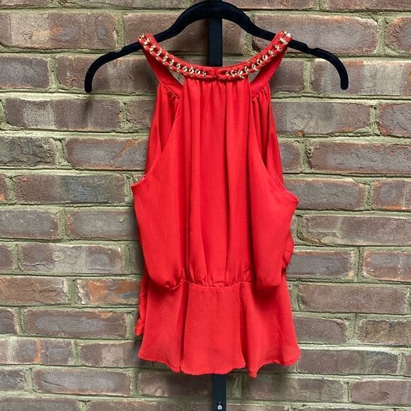 Windsor Red Sleeveless Halter Blouse Size Medium NWOT - Picture 4 of 5